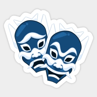 Avatar the Last Airbender Fan Art Blue Spirit Mask Comedy Tragedy Zuko Sticker